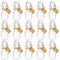 15 Pack Small Swing Top Glass Bottles with Lids, 2 oz/ 60 ml with Tags and Jute Twine for Wedding Party Favors